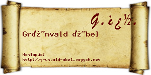 Grünvald Ábel névjegykártya